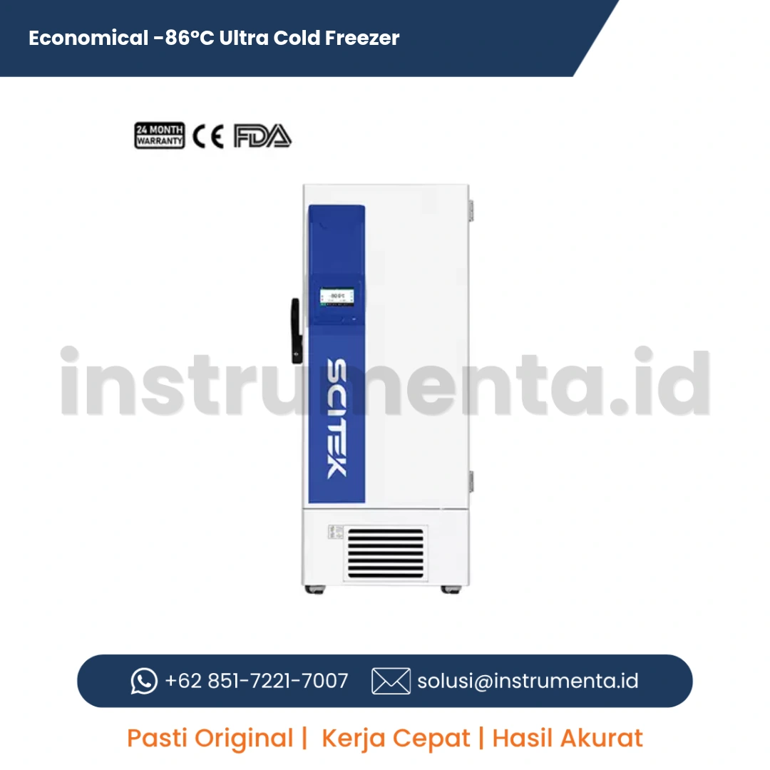 Economical Ultra Cold Freezer Scitek -86 Derajat Celcius Lemari Pembeku Laboratorium Medis Vertikal Ekonomis ULT Freezer Suhu Ultra Rendah